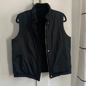 Vintage Tommy Hilfiger Reversible Zip Up Fleece Puffer Puff Black Vest Size M